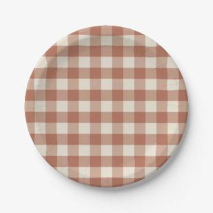 Fall Amaro auf Panna Cotta Gingham - kariertes Mus Pappteller