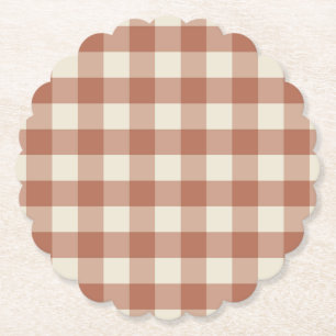 Fall Amaro auf Panna Cotta Gingham - Karomuster. Untersetzer