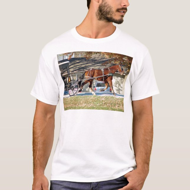 Fall Amish Pferd T-Shirt (Vorderseite)