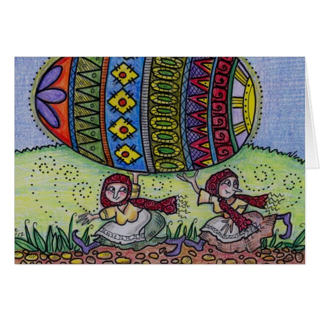 Fall an zu Ihrer Pysanka Ukrainer-Volkskunst (Vorderseite (Horizontal))