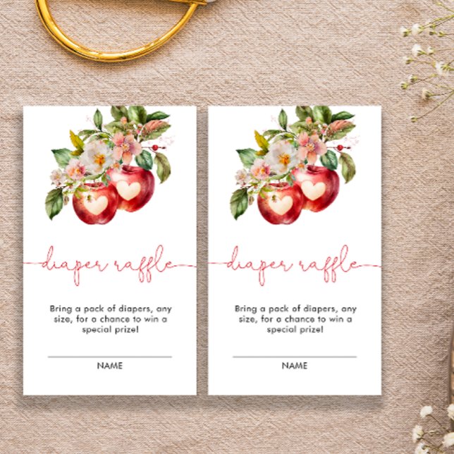 Fall Apple Babydusche Windeln Windeln Raffle Begleitkarte (Von Creator hochgeladen)