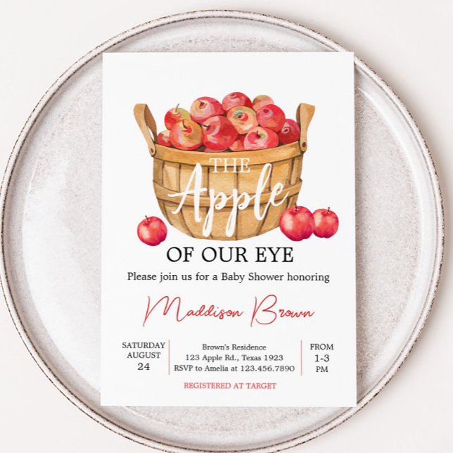 Fall Apple Basket Baby Dusche Einladung (Fall Apple Baby Shower Invitation)