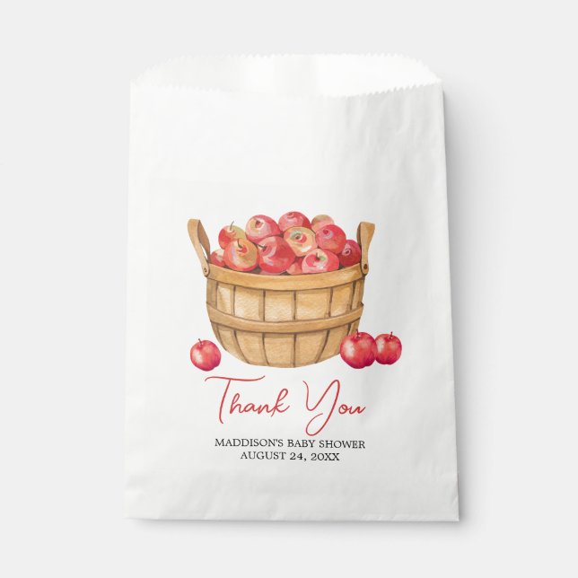 Fall Apple Basket Baby Dusche Geschenktütchen (Vorderseite)