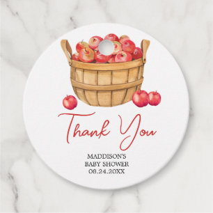 Fall Apple Basket Baby Dusche Runde Geschenkanhänger