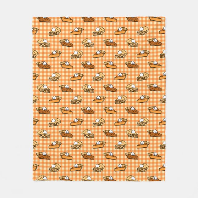 Fall Apple Pumpkin und Pecan Pie Muster Fleecedecke (Vorderseite)
