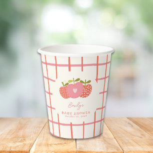 Fall Apple Thema Whimsical Baby Dusche Rosa Rot Pappbecher