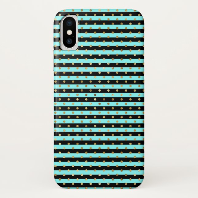Fall Aqua, Black, Gold Case-Mate iPhone X Hülle (Rückseite)