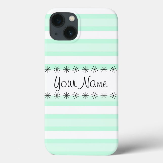 Fall Aqua Stripe "Name" iPad Mini Case-Mate iPhone Hülle (Rückseite)