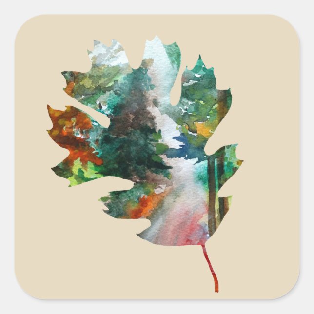 Fall Art, Autumn Leaf Art Sticker (Vorderseite)