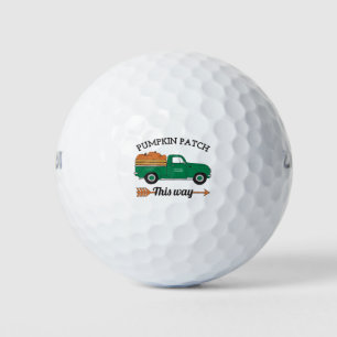 Fall Art Pumpkin Patch Altes Vintages Landhaus LKW Golfball