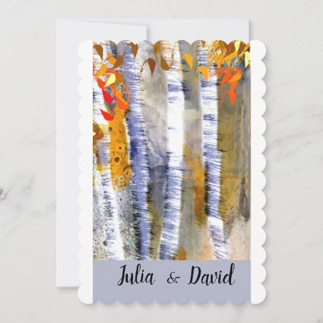 Fall Aspen Trees Custom Wedding Einladung (Vorderseite)