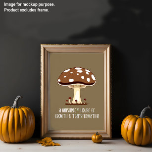 Fall Ästhetik Mushroom Inspiriert Positive Vibes Poster
