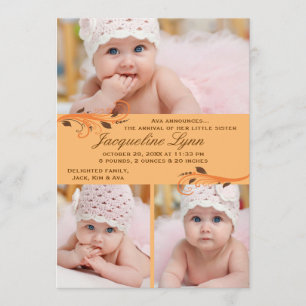 Fall-Aufregungs-Foto-Geburts-Mitteilung Ankündigung