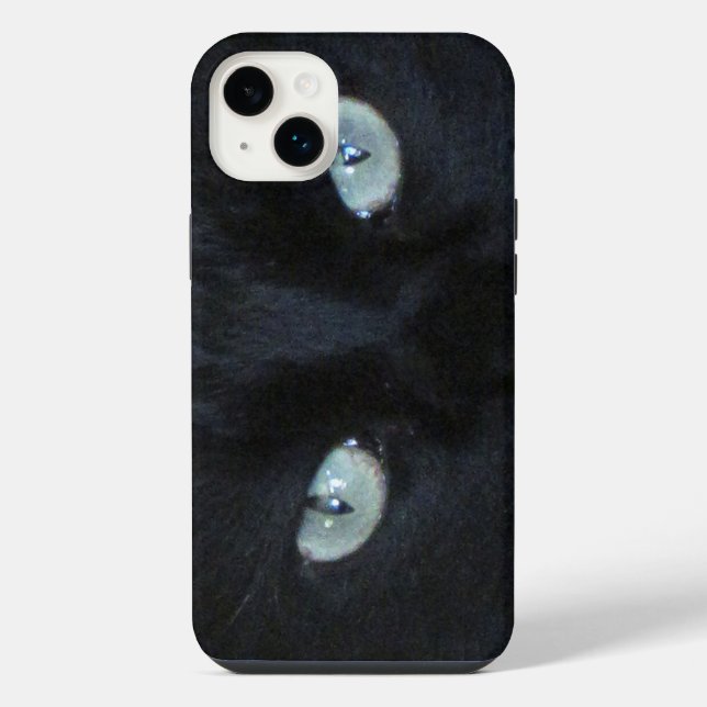 Fall - Augen der schwarzen Katze iPhone Hülle (Rückseite)
