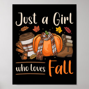 Fall Autum nur ein Mädchen, das Lieben fallen Poster