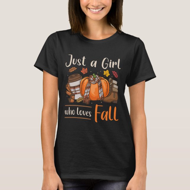 Fall Autum nur ein Mädchen, das Lieben fallen T-Shirt (Vorderseite)