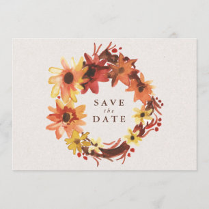 Fall-/Autumn-Blumen, die Save the Date Wedding