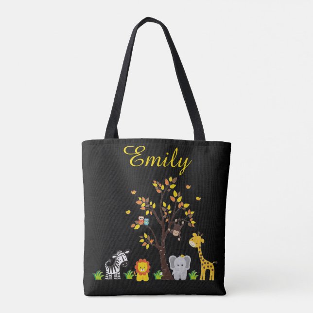 Fall Autumn Jungle Safari Nursery Animal Baby (Rückseite)