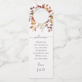 Fall Autumn Leaves Rustic Country Boho Wedding Flaschenanhänger