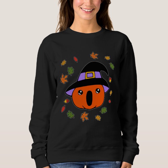 Fall Autumn Pumpkin Witch Halloween Costume With L Sweatshirt (Vorderseite)