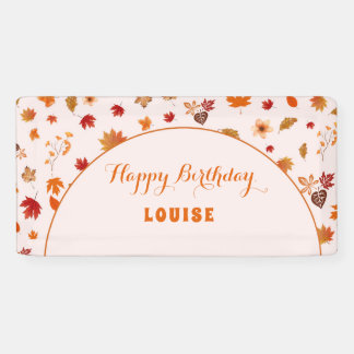Fall Autumn Watercolor Floral Birthday Party  Banner