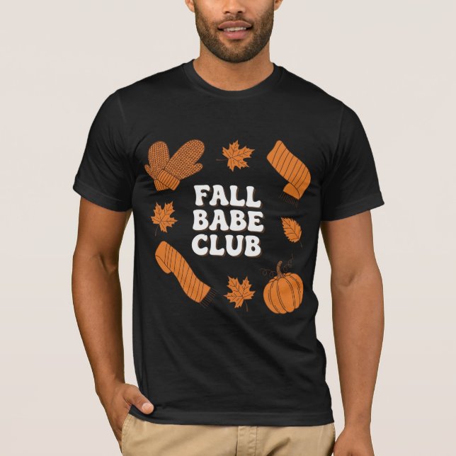 Fall Babe Club Retro Herbst Design T-Shirt (Vorderseite)