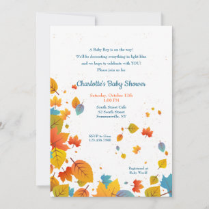 Fall Baby Boy Dusche Einladung