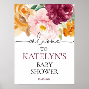 Fall Baby Dusche Begrüßungszeichen Poster