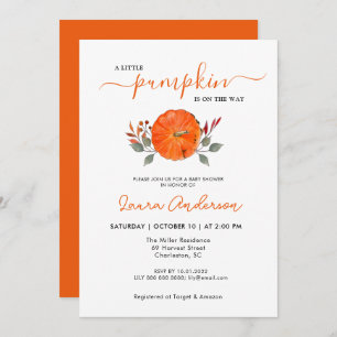 Fall Baby Dusche ein wenig Pumpkin Einladung
