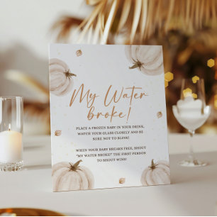 Fall Baby Dusche mein Wasser Broke Schild