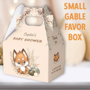 Fall Baby Dusche Niedlich Fox Pampas Pumpkin Gefäl Geschenkschachtel