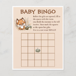 Fall Baby Dusche Niedlich Fox Pumpkins Baby Bingo 