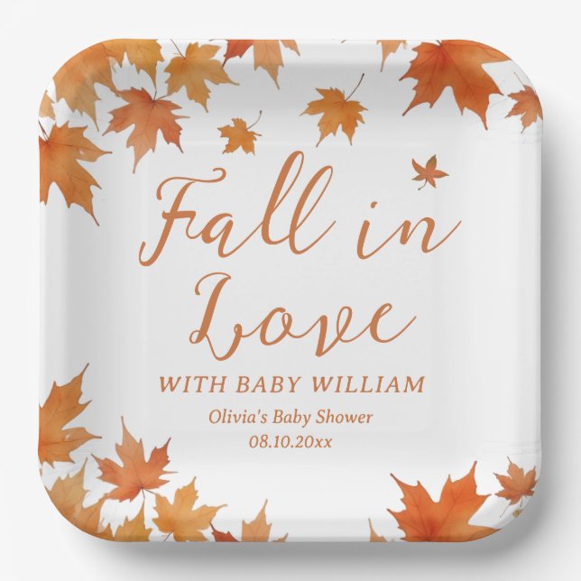 Fall Baby Dusche Pappteller (Vorderseite)