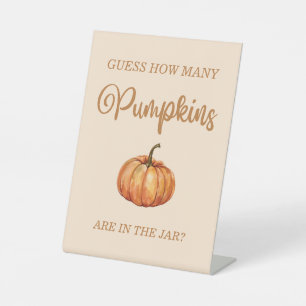 Fall Baby Dusche schätzen, wie viele Pumpkins Sockelschild
