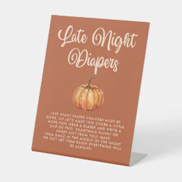 Fall Baby Dusche Spate Night Diapers Game Sockelschild