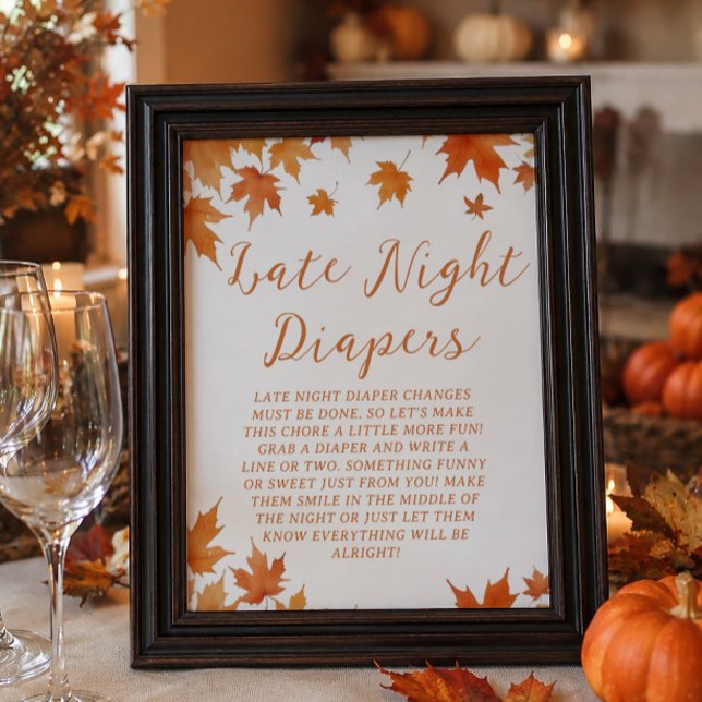 Fall Baby Dusche Spate Night Diapers Party Game Poster (Von Creator hochgeladen)