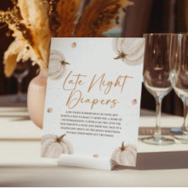 Fall Baby Dusche Spate Night Diapers Schild