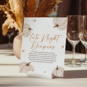 Fall Baby Dusche Spate Night Diapers Schild