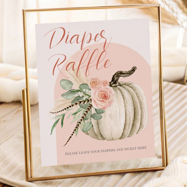 Fall Baby Dusche Wasserfarbe Pumpkin Windel Raffle Poster (Von Creator hochgeladen)