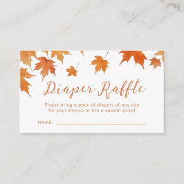 Fall Baby Dusche Windeln Raffle Ticket Begleitkarte