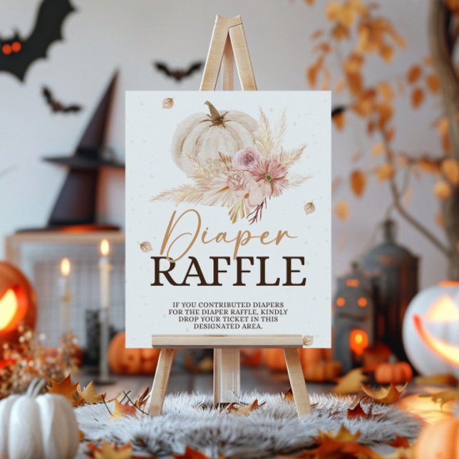 Fall Baby Dusche Windeln Raffle-Zeichen Poster (Von Creator hochgeladen)