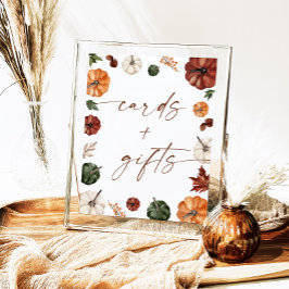 Fall Baby Duschkarten und Geschenke Zeichen, Pumpk Poster