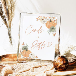 Fall Baby Duschkarten und Geschenke Zeichen, Pumpk Poster