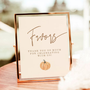 Fall Baby Duwer Favoriten Zeichen, Pumpkin Favors Poster