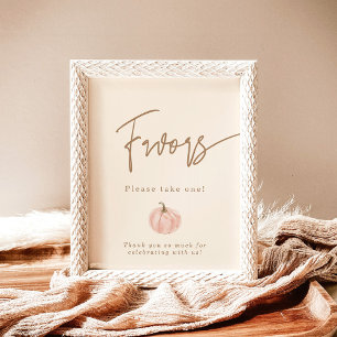 Fall Baby Duwer Favoriten Zeichen, Pumpkin Favors Poster