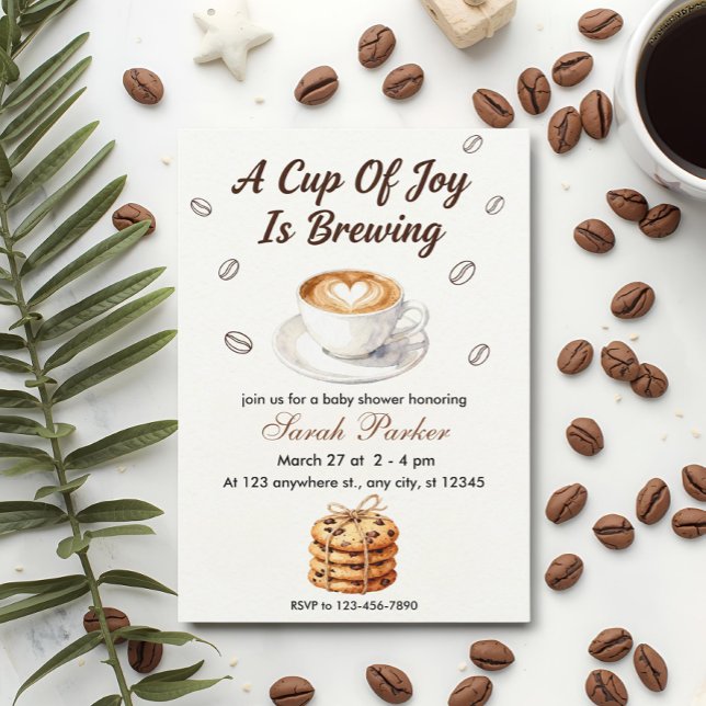 Fall Baby is Brewing Coffee Baby Shower Invitation Einladung (Von Creator hochgeladen)