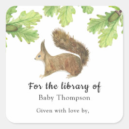 Fall Baby Shower Buchzeichen, Babybücher Quadratischer Aufkleber