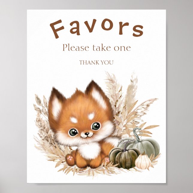 Fall Baby Shower Fevor Sign Poster (Vorne)