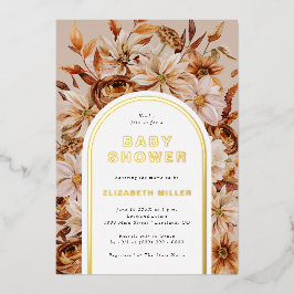 Fall Baby Shower Foil Einladung
