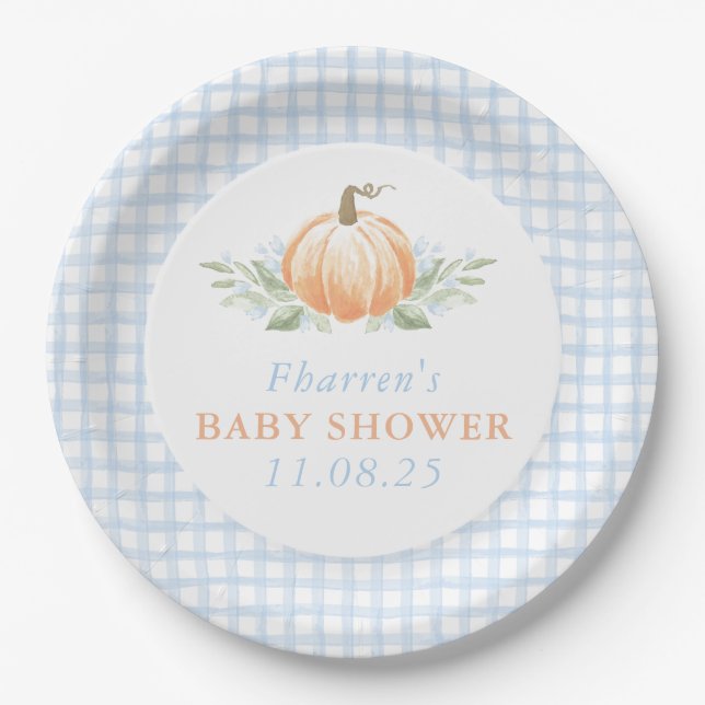 Fall Baby Shower Napkins | Kürbis Pappteller (Vorderseite)